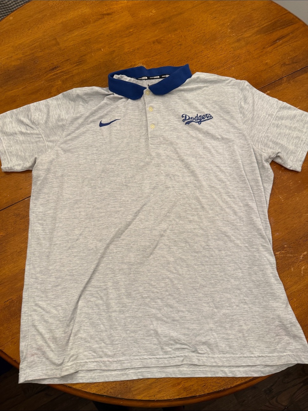 Nike Dodgers Light Gray Polo with Blue Contrast Collar xxl